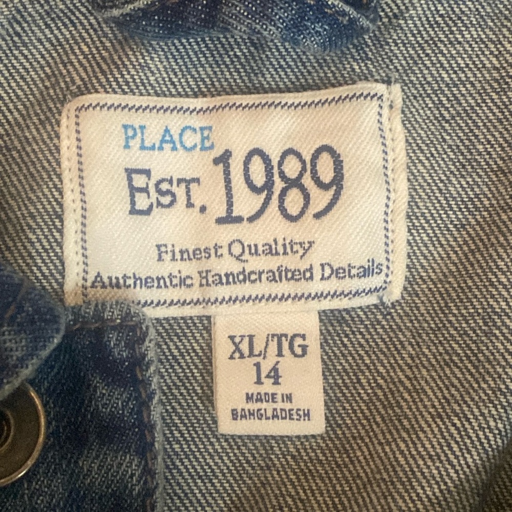 BNWOT, Children’s Place, girls denim jacket, size 14.